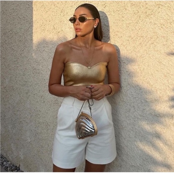 ZARA KNIT BUSTIER TOP - Picture 8 of 10